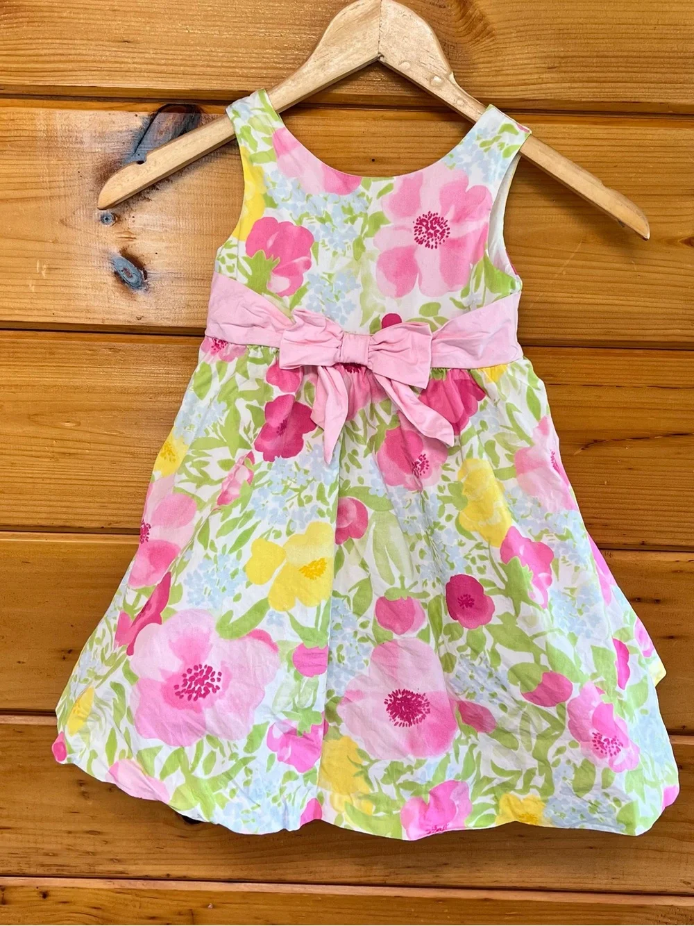 Gymboree Girls' Floral Pink Bow Tulle Lining Sundress 2T W Panty